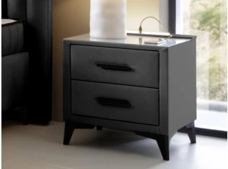 Nočný stolík s 2 zásuvkami Joy, grafitovo šedá látka