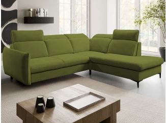 Rohová sedacia súprava Glow, zelená fresh látka, pravý roh