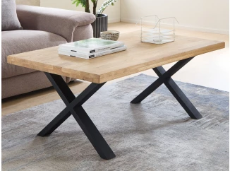 Konferenčný stolík z dubového dreva Chris X, 110x70 cm