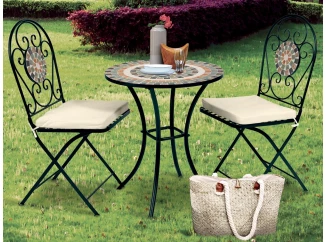 Záhradný set Mosaic, čierny/zelený