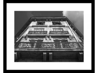 Rámovaný obraz Budova 50x40 cm, čiernobiely