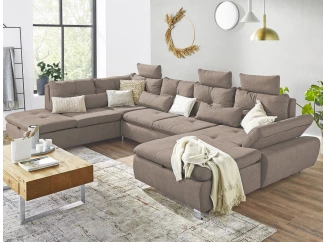 Sedacia súprava Madeira 3B, svetlo hnedá látka, tvar ľavé U