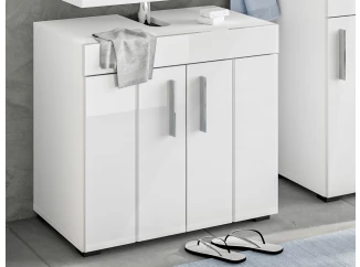 Kúpeľňová skrinka pod umývadlo Snow, biela lesk