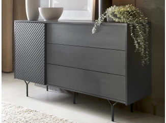 Úložná komoda Raven, čierna