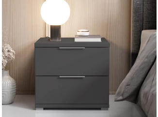 Nočný stolík s 2 zásuvkami Smilla, výška 43 cm, grafitový