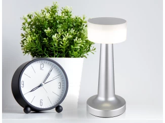 Nabíjacia stolná LED lampa Angelika, nikl/biela