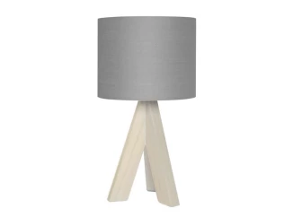 Stolná lampa Ging, šedá látka