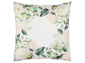 Dekoračná obliečka na vankúš Biele ruže a hortenzie, 45x45 cm