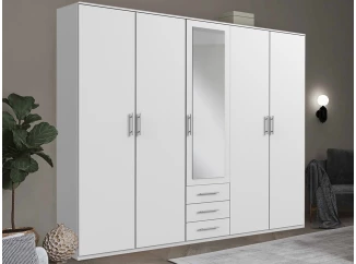 Šatníková skriňa Ben, 225 cm, biela