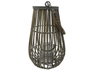 Prútený lampáš Bella 30 cm, šedý