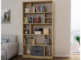 Vysoký regál/knižnica Sten, dub artisan/grafit