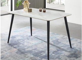 Jedálenský stôl Cody 140x80 cm, imitácia bieleho mramoru