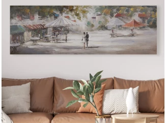 Ručne maľovaný obraz Romantika 150x50 cm, výrazná štruktúra