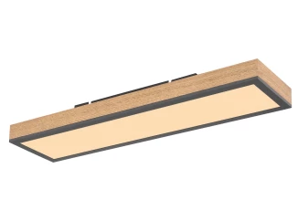 Stropní LED osvetlenie Doro 60 cm, drevený vzhľad