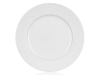 Dezertný talnier Diamond Line, biely s reliéfem