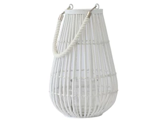 Prútený lampáš Bella 30 cm, biela