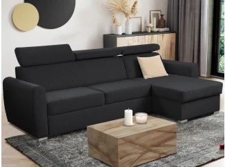 Rohová sedacia súprava Mistic, čierna látka