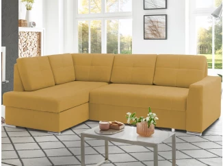 Rohová sedacia súprava Stilo, žltá látka, ľavý roh