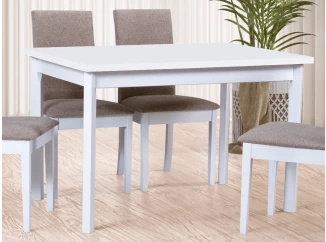 Obdĺžnikový jedálenský stôl Maxim 120x80 cm, bielená borovica/biely