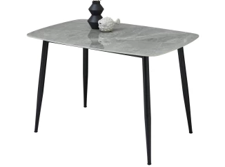 Jedálenský stôl Owen 120x80 cm, imitácia lesklého šedého kameňa