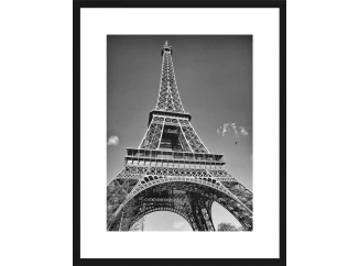 Rámovaný obraz Eiffelova veža 40x50 cm, čiernobiely