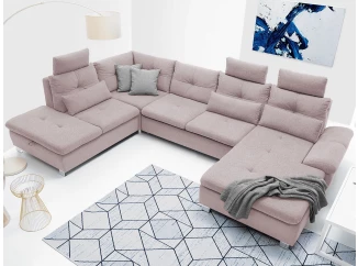 Sedacia súprava Madeira 3B, svetlo ružová, tvar ľavé U