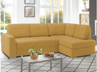 Rohová sedací súprava Stilo, žltá látka, pravý roh
