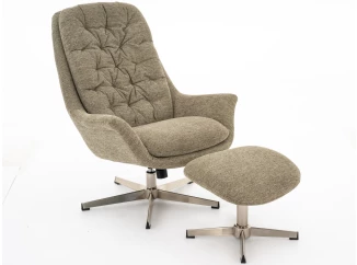 Hojdacie kreslo s podnožkou Swift, zelená látka