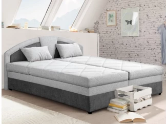 Posteľ Amelie 180x200 cm, svetlá / tmavá sivá tkanina