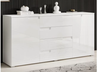 Široká skrinka Spice, lesklá biela