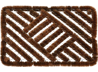 Rohožka s kovovým rámom, hnedá, 39x59 cm
