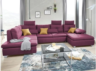 Sedacia súprava Madeira 3B, fialová lila, tvar ľavé U