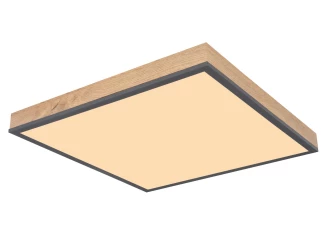 Stropné LED osvetlenie Doro 45x45 cm, drevený vzhľad