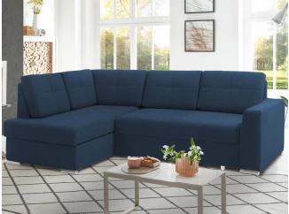 Rohová sedacia súprava Stilo, tmavo modrá látka, ľavý roh