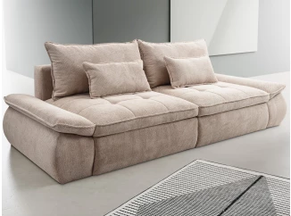 Priestranná pohovka Nube, béžová štruktúrovaná látka