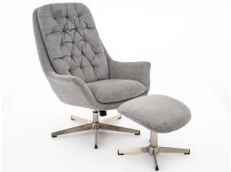 Hojdacie kreslo s podnožkou Swift, holubia šedá látka