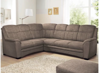 Rohová sedacia súprava Bruno, šedo-hnedá látka, ľavý roh