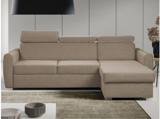 Rohová sedacia súprava Mistic, svetlo hnedá látka