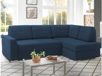 Rohová sedacia  súprava Stilo, tmavo modrá látka, pravý roh