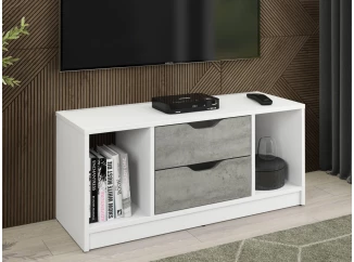 TV stolík Sten 100 cm, biely/šedý beton