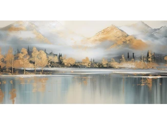 Obraz na plátne Horská krajina, 100x50 cm, efekt ručnej malby