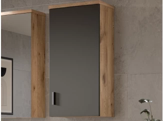 Závesná kúpeľňová skrinka Grado, dub nox/šedá