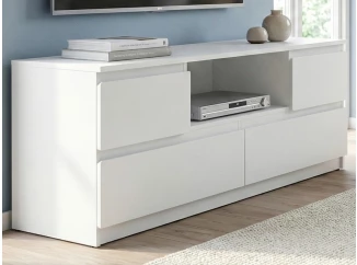 TV skrinka Carlos, biela, šírka 140 cm