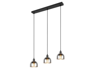 Závesné stropné osvetlenie Molly, čierna/chrómované sklo