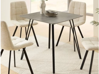 Štvorcový jedálenský stôl Fiete 80x80 cm, imitácia šedého betónu