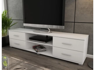 Široký TV stolík Oskar TV, biely. šírka 180 cm