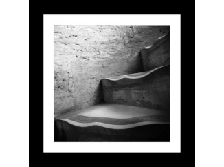 Rámovaný obraz Schody 20x20 cm, čiernobiely