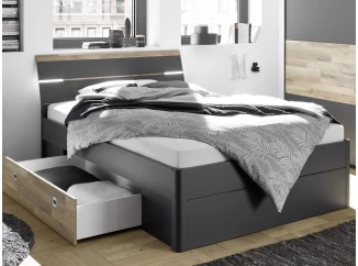 Posteľ Mars 140x200 cm, so zásuvkami a osvetlením