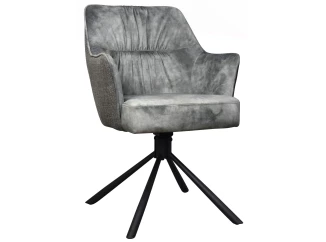 Otočná jedálenská stolička Axel, stredne šedá zamatová látka/tkanina