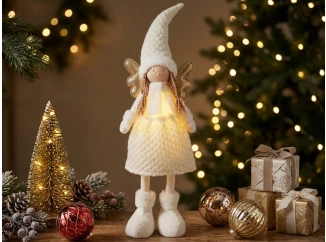 Vianočná dekorácia LED Stojaci anjel 55 cm, mix
